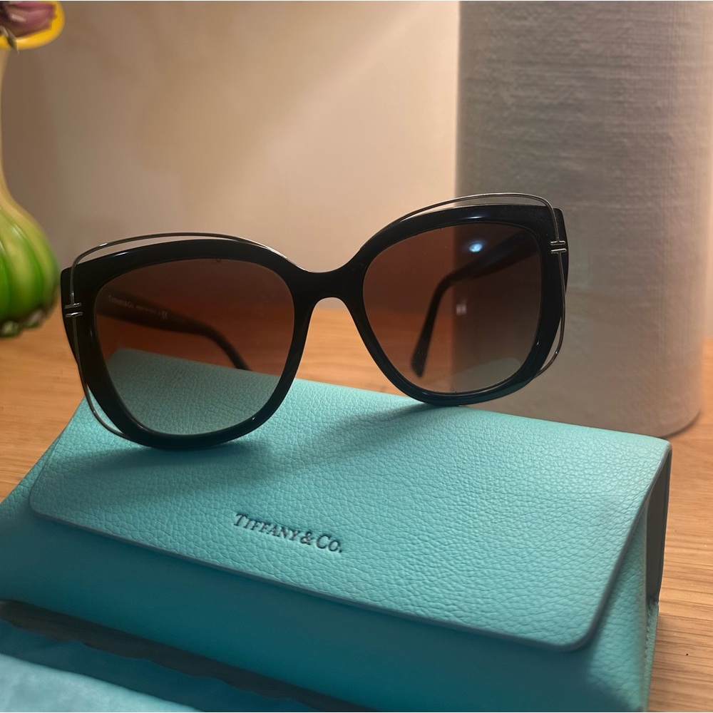 Tiffany & Co. Black Sunglasses with Brown Gradient Lenses